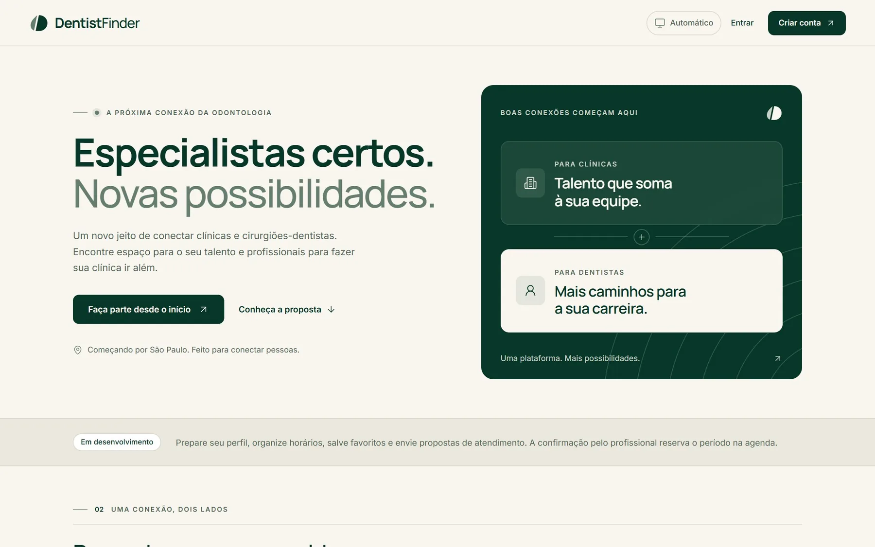 Dentist Finder landing page