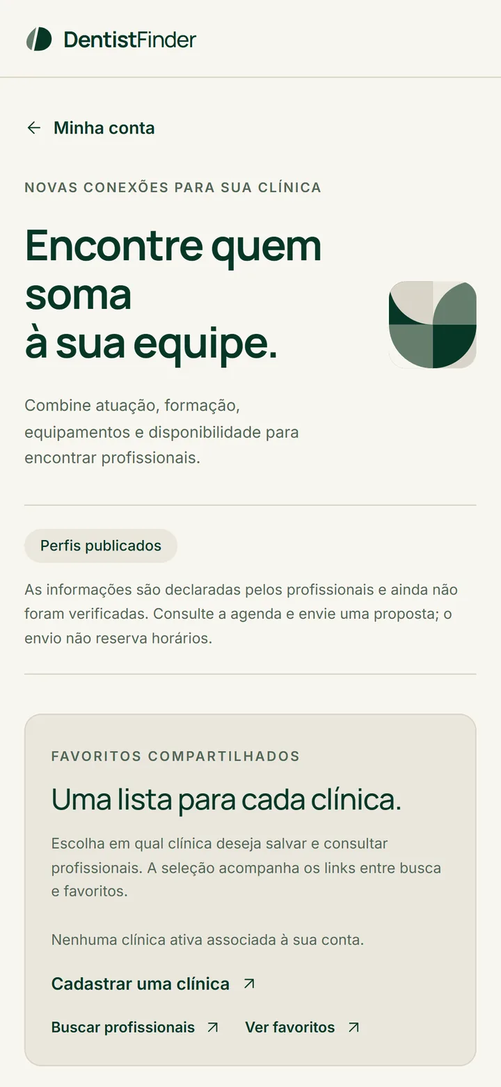Professional search with the clinic's shared favorites